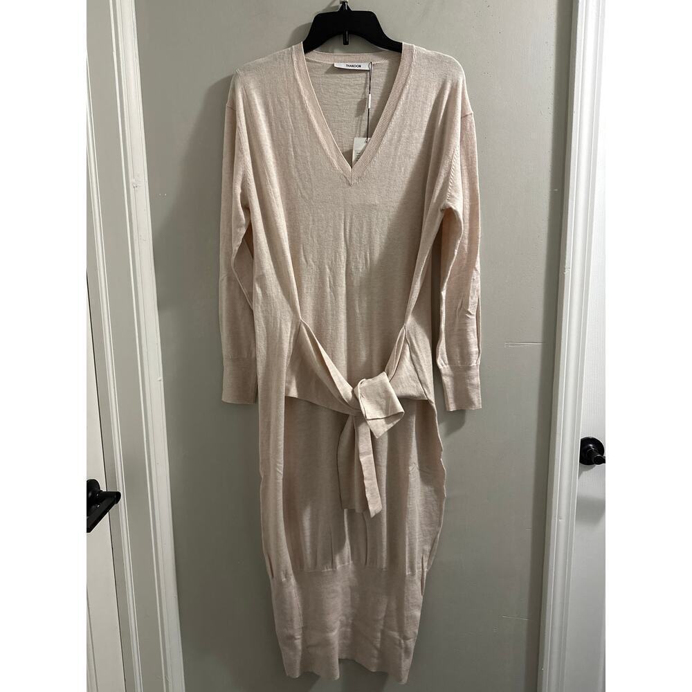 🔥FLASH SALE🔥 Thakoon Wrap tie sweater dress in oatmeal size‎ small